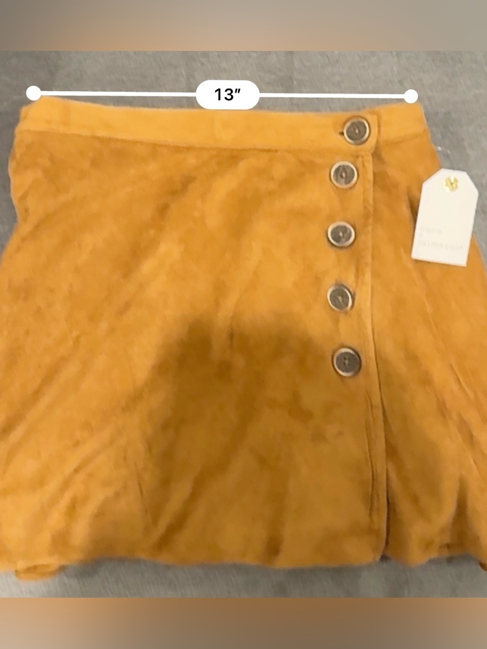 Coco + Jaimeson Microsuede Side Button Skirt Brown Medium - Picture 8 of 8
